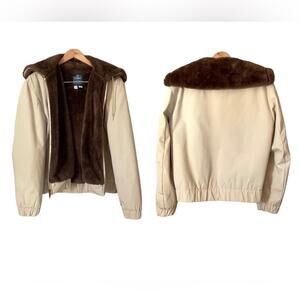 Cooper Vintage Aviator‎ faux fur lined Bomber Jacket 44 INV12